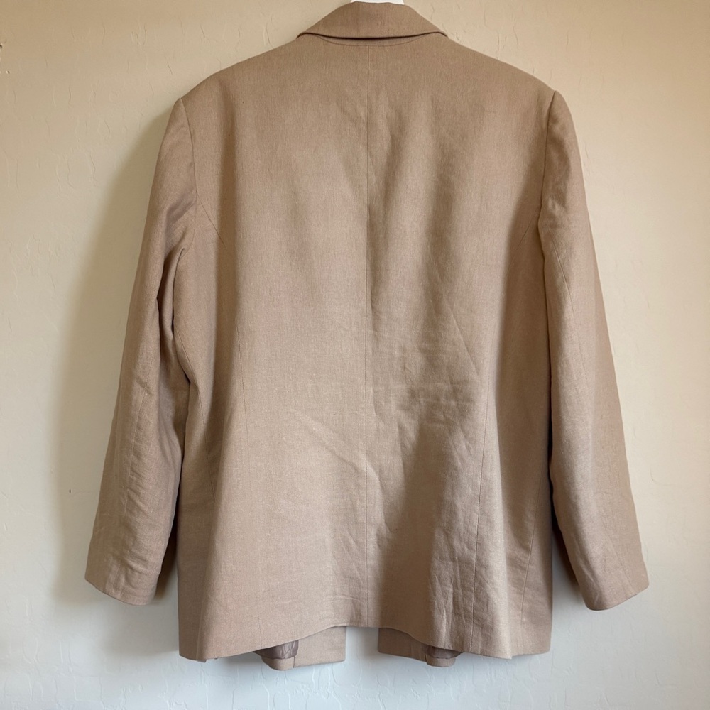 Bar III Women’s Blazer Linen Taupe Tan Camel Open Front Business Casual XXL - Picture 11 of 15